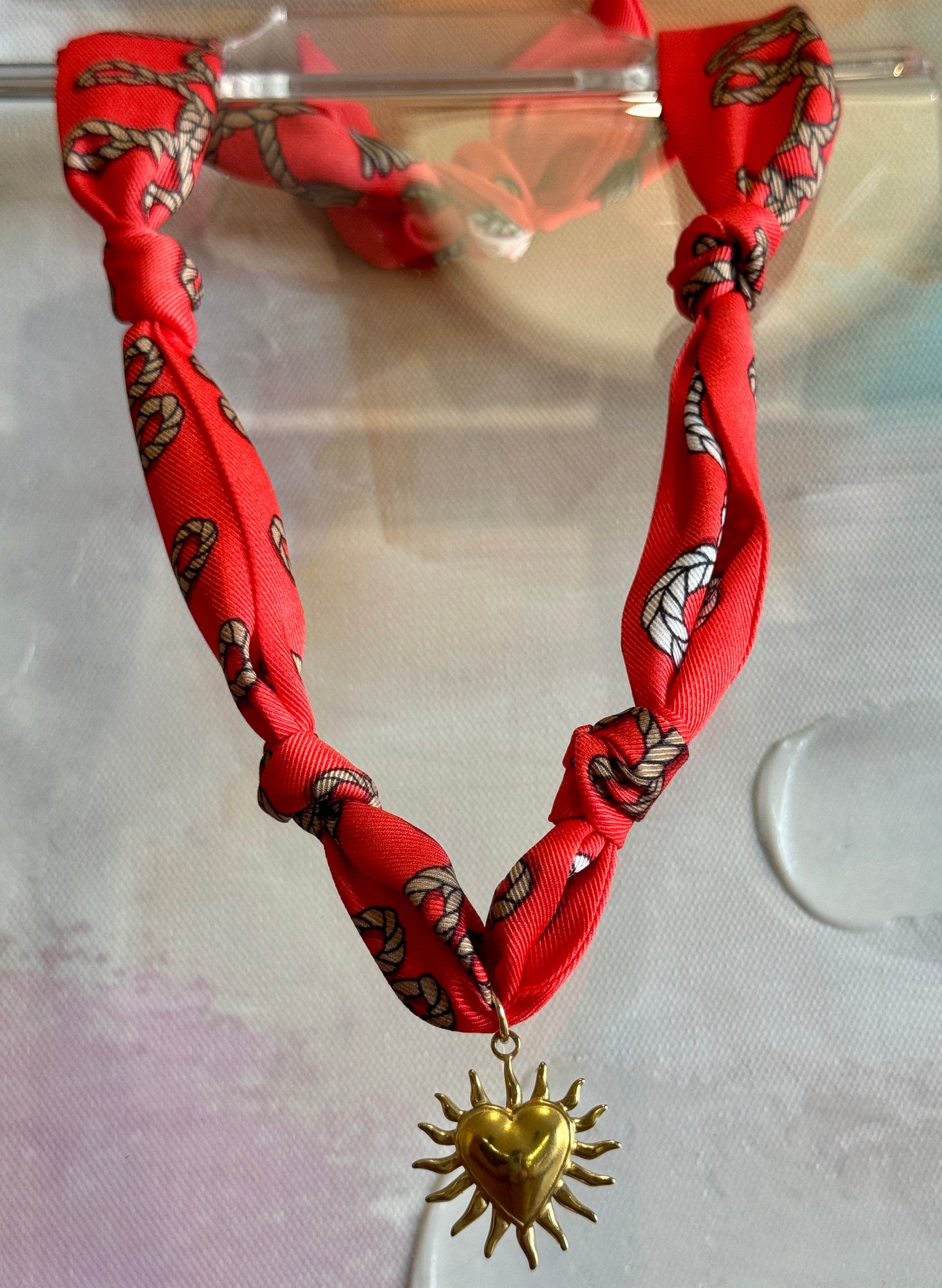 Parisian Flame Twilly Scarf Necklace