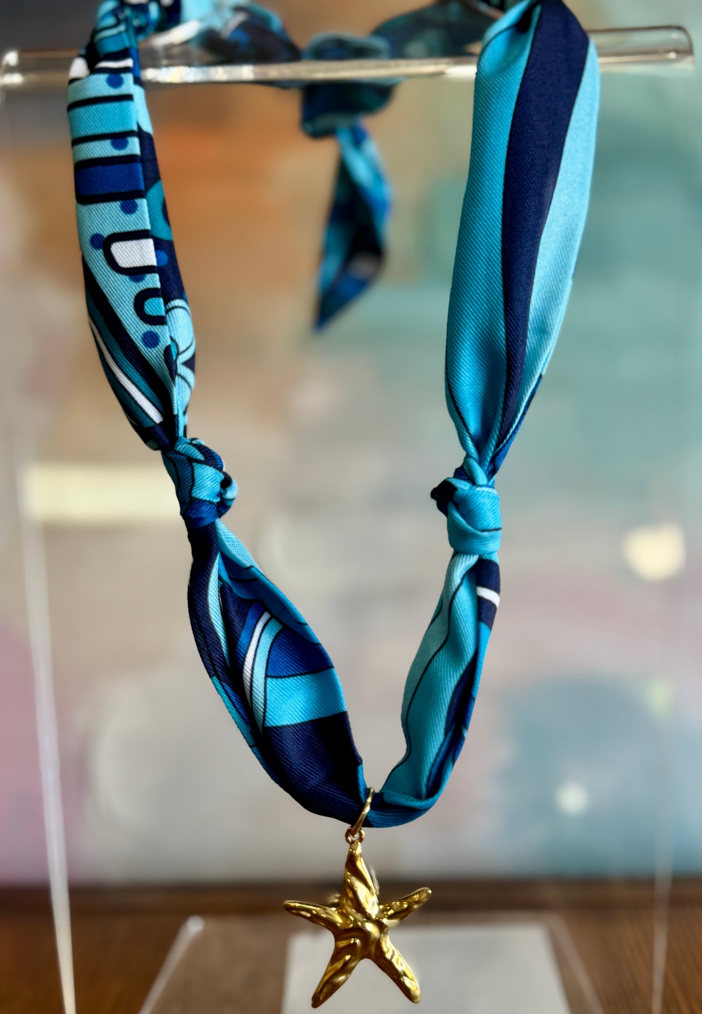 Blue Tide Twilly Scarf Necklace