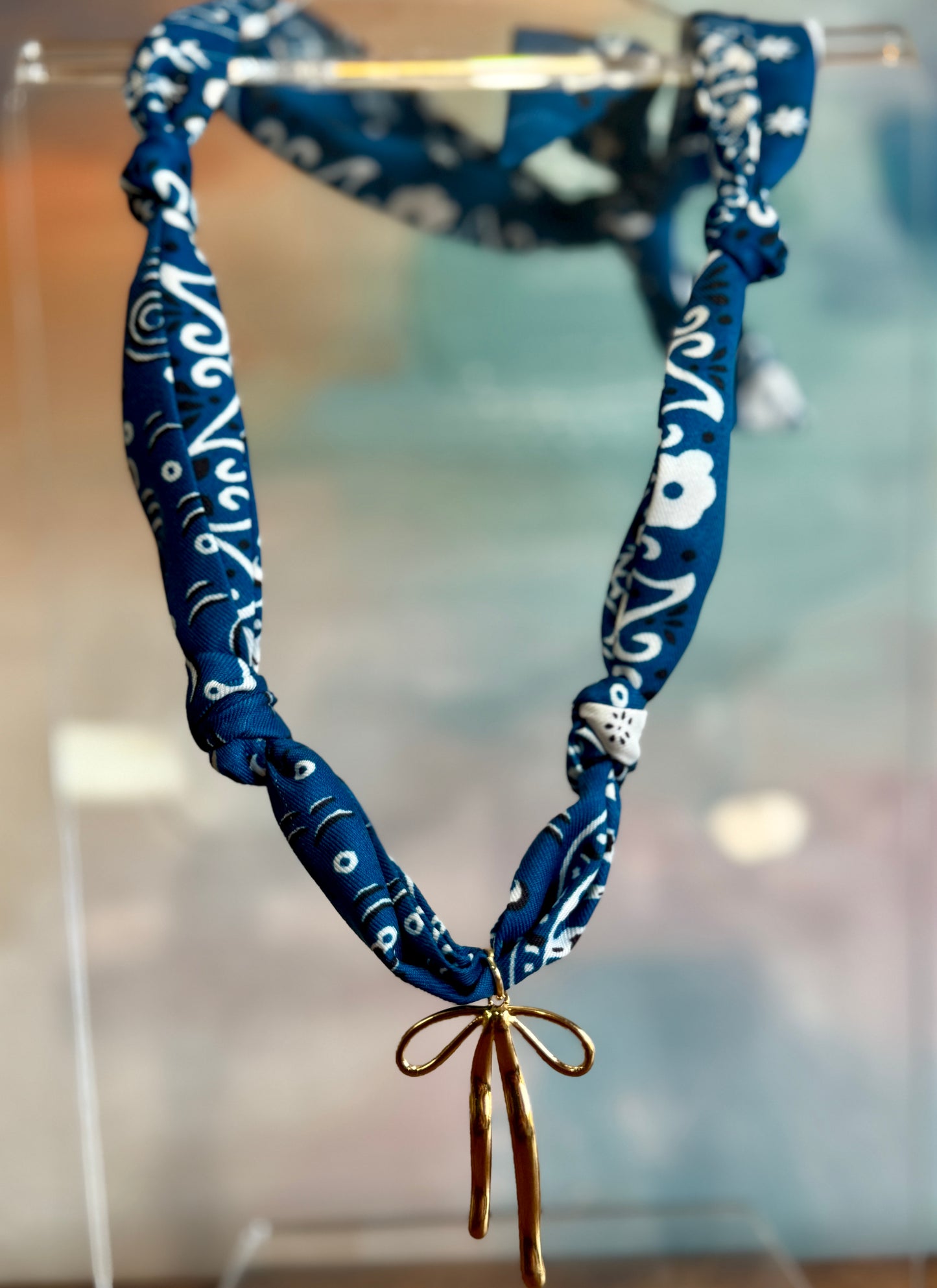 Midnight Bandana Twilly Scarf Necklace