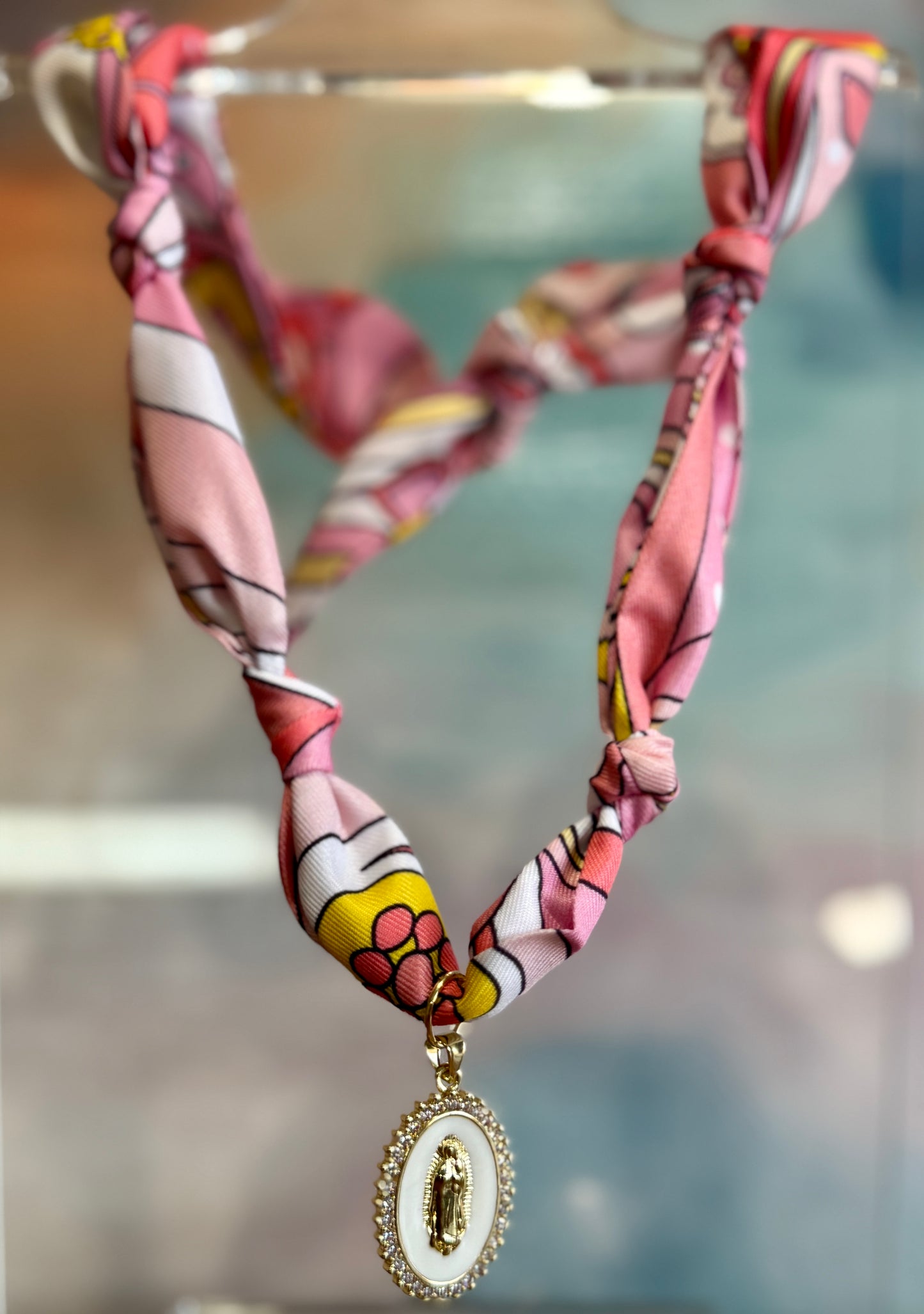 Blush Devotion Twilly Scarf Necklace