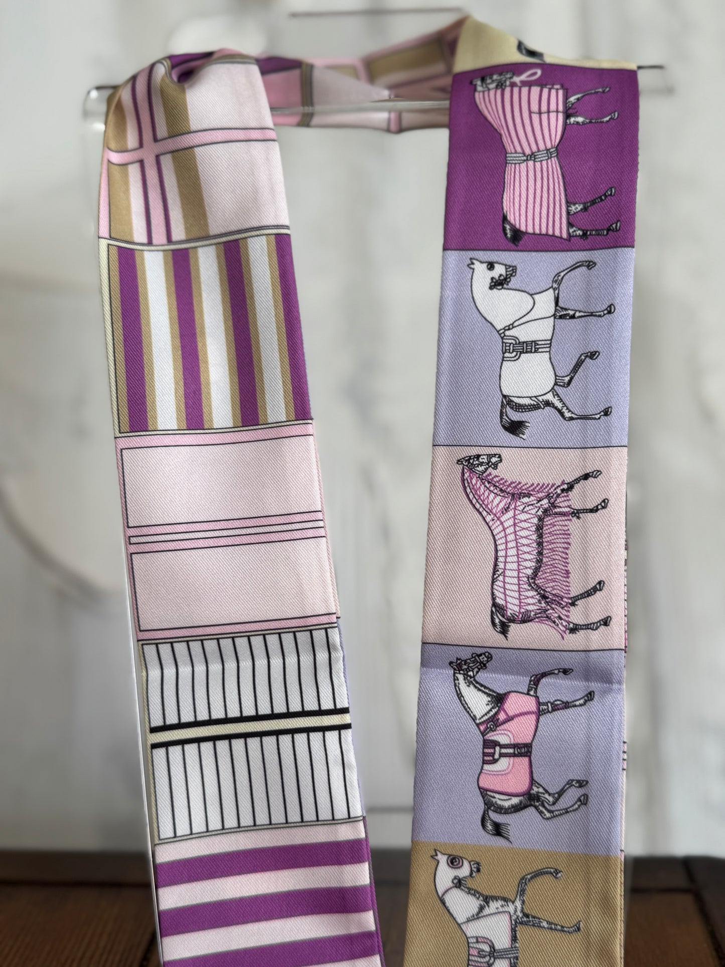 Purple Equestrian Chic Scarf Necklace